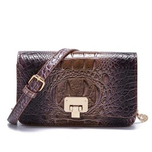 Image of Makcr Joacbv Small Crocodile Crossbody Cell Phone Purse for women Vegan Leather Clutch Wallet with Leather Shoulder Strap | Small