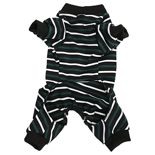 Macacão para Cachorro, Pijama Listrado para Cachorro, Design de Abertura Abdominal, Proteção de Pele
