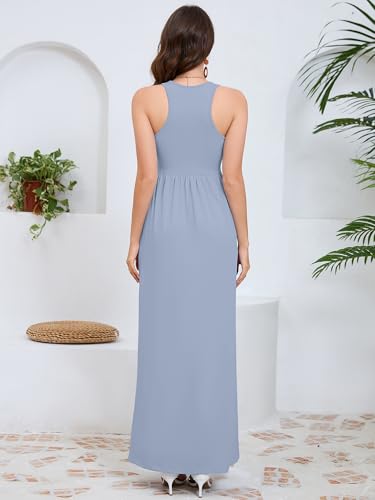 Image of DEARCASE Women's Sleeveless Summer Maxi Dress with Pockets,Beach,Vacation