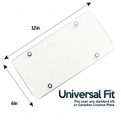 Protectores para matrícula Zone Tech transparentes que solucionan el desgaste por el sol 4