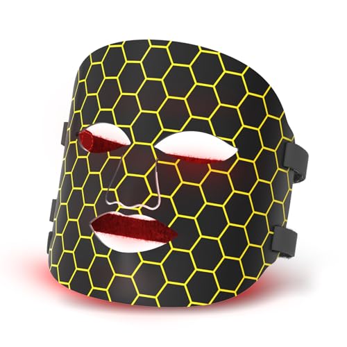 Maschera a LED a 7 colori a luce rossa, maschera a LED, luce rossa per il viso, maschera in silicone per uso domestico e da asporto