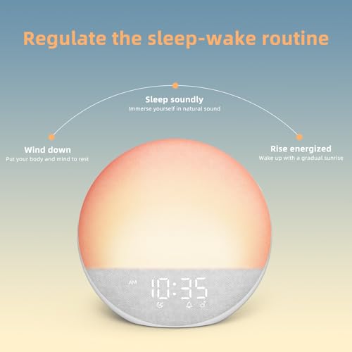 image for Odokee Sunrise Alarm Clock White Noise Machine: Natural Wake Up Light 