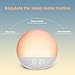 Sunrise Alarm Clock White Noise Machine: Natural Wake Up Light - Dimmable Clock with Bluetooth Speaker for Bedroom - 25 Sleep Sounds for Baby Adults Kids Frost White