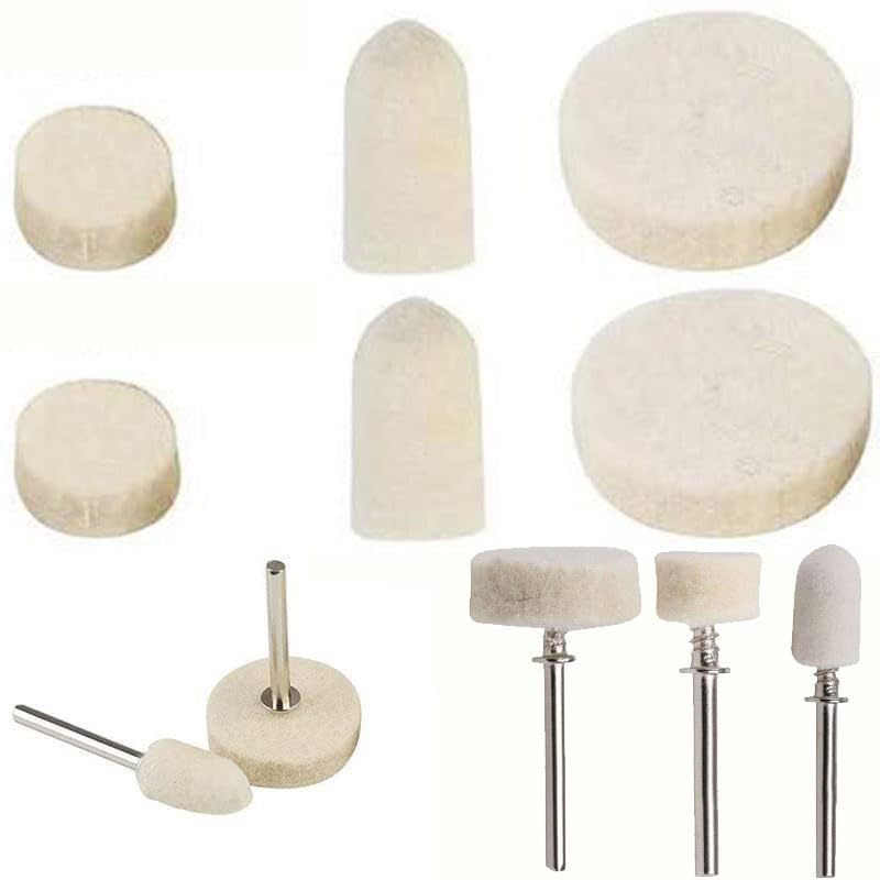 DIY Crafts 10 Pcs, Only 4 Type Felt Pad Cone 1 Mandrel, Mix Wool Felt Polishing Pad Pcs Wool Felt Polishin.g Buffing Round Wheel + 1 Shank For Fe (10 Pcs, Only 4 Type Felt Pad Cone 1 Mandrel)-image-45