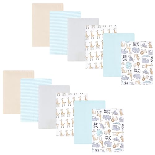 Image of Hudson Baby Unisex Baby Flannel Burp Cloth 12pk, Kangaroo, One Size