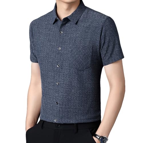 Chemise boutonnée à manches courtes pour homme USTZFTBCL ample et unie
