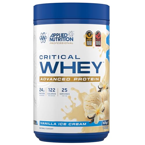 Applied Nutrition Critical Whey Protein Pulver (24g) – Whey Protein Pulver mit Hohem Eiweißgehalt – Protein Shake – Ergänzungsmittel (825g (Pack of 1), Vanilla Ice Cream)
