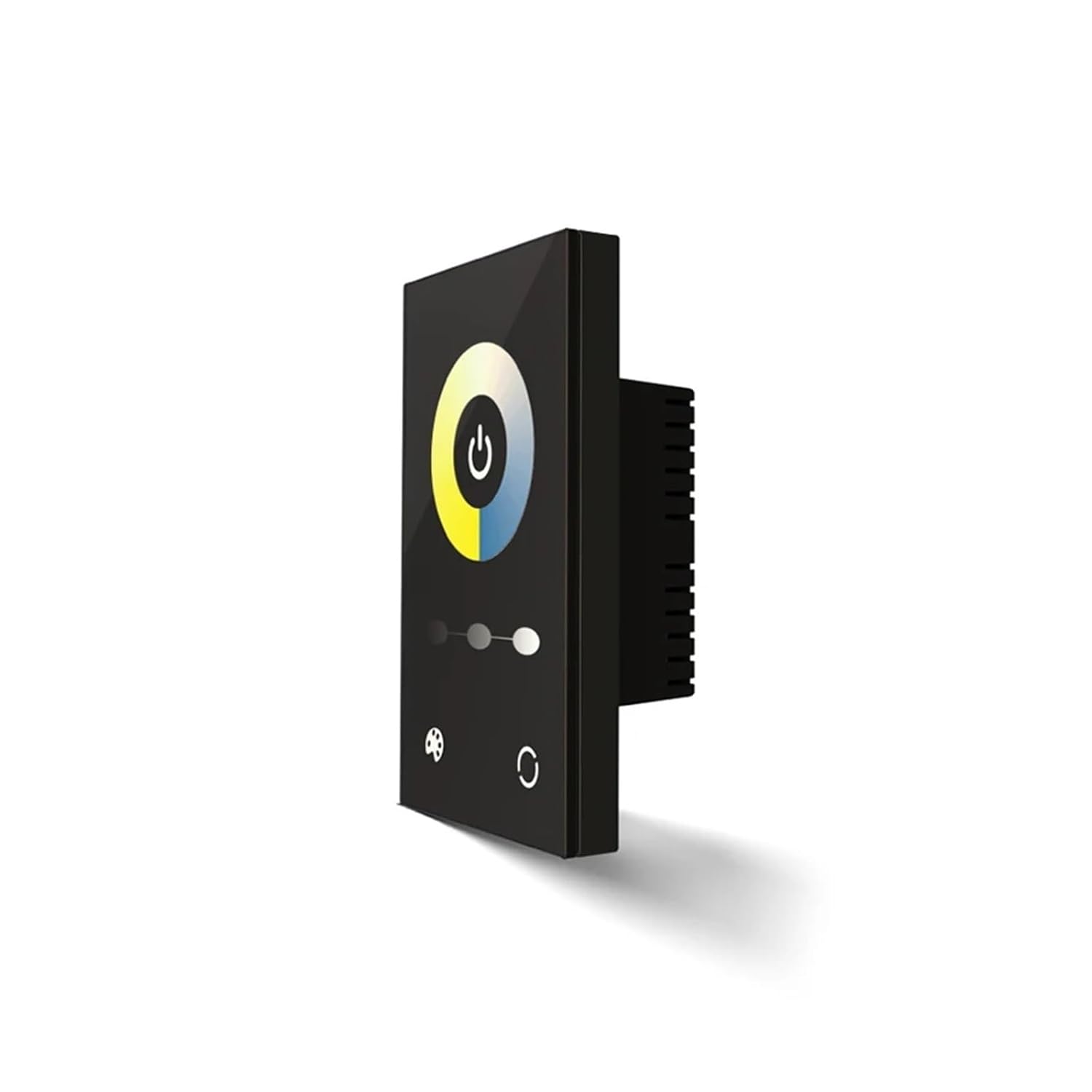 Touch Wall Mount LED Strip Dimming Controller - Full Touch Glass Panel, Suitable for DC12-24V Single Color CCT RGB LED Strip(RGB Black)