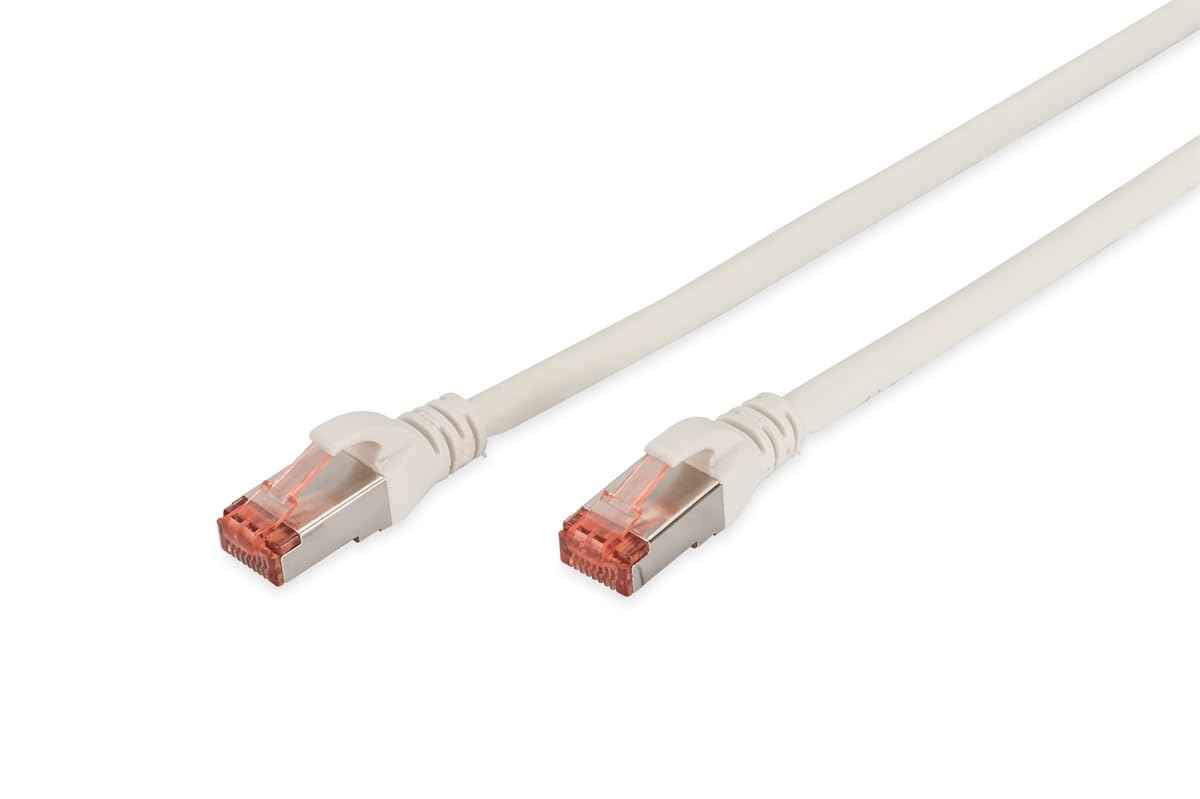 DIGITUS LAN Kabel Cat 6 – 1 m – S/FTP Geschirmt – 1 Gbit/s – 250 MHz – PoE++ – AWG 27/7 – LSZH – RJ45 Netzwerkkabel – Patchkabel – Kompatibel zu Cat6A und Cat7 – Weiß