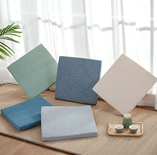 Coussin de chaise carré antidérapant vert clair 40cm avec liens de fixation