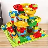 Qfmr ビルディングブロック、知育ゲーム、スロープおもちゃ、ローリング おもちゃ、スライダー、おもちゃ、スライドパーク、組み立て式、トラックおもちゃ (168 個入りブロック)