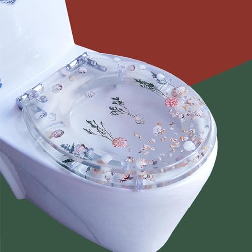 Sedile WC,Copriwater Universali O/U/V Forma,Copri Water Tavolette Coperchio Water,Muto Tavoletta WC Bagno in Resina Antibatterico Décoration Toilettes,Chiusura Rallentata ASSE WC M,42cm*36cm