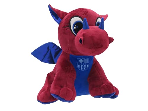 CyP Brands- FC Barcelona, Muñeco de Peluche, Dragón, 25 cm, Color blaugrana, Producto Oficial