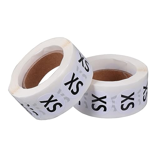 Ipetboom 2 rollos Etiquetas Adhesivas Redondas para Ropa Autoadherentes Resistentes y Claras con Unidades cada para Clasificar Tallas y Organizar Prendas Lavandería y Comercio Textil