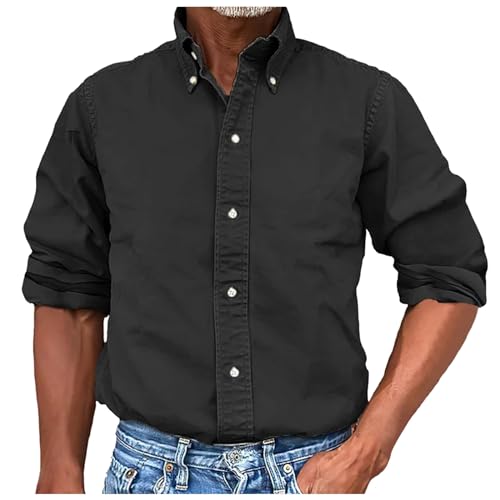 Generisch Camisa de negocios para hombre, manga larga, camisa de verano, camisa de traje, informal, ligera, de manga larga, camisa de trabajo, ajustada, camisa de lino, sin planchado, bolsillo en el
