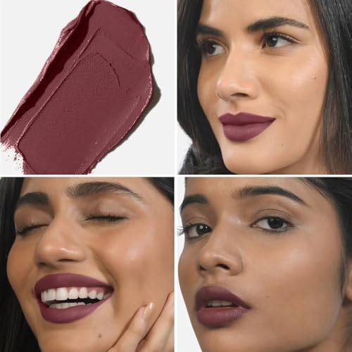 Image of Kiro Moist Matte Lipstick - Lunar Berry (Deep Grape), 4.2g | Super-Pigmented, Long-Lasting, Moisturizing, Non-Drying, Non-Feathering, Smudge Proof | Skin Care Infused with Natural Oils