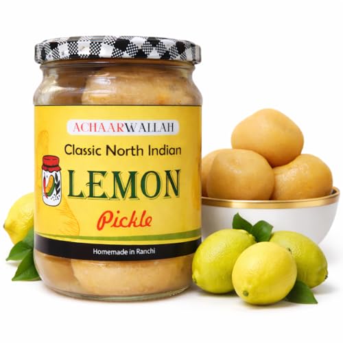 Achaarwallah Homemade Lemon Pickle 500grams in Glass Jar | Traditional Sun-Dried Nimbu Achaar | No Preservatives | Made with Fresh Lemons & Natural Salt | Authentic Indian Taste