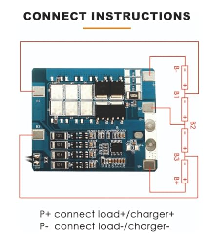 Image of HKN 4S 10A BMS for LiFePO4 Battery Pack with Balancing|12.8V 4S BMS Board for 12V Lithium LiFePO4 Battery Management System