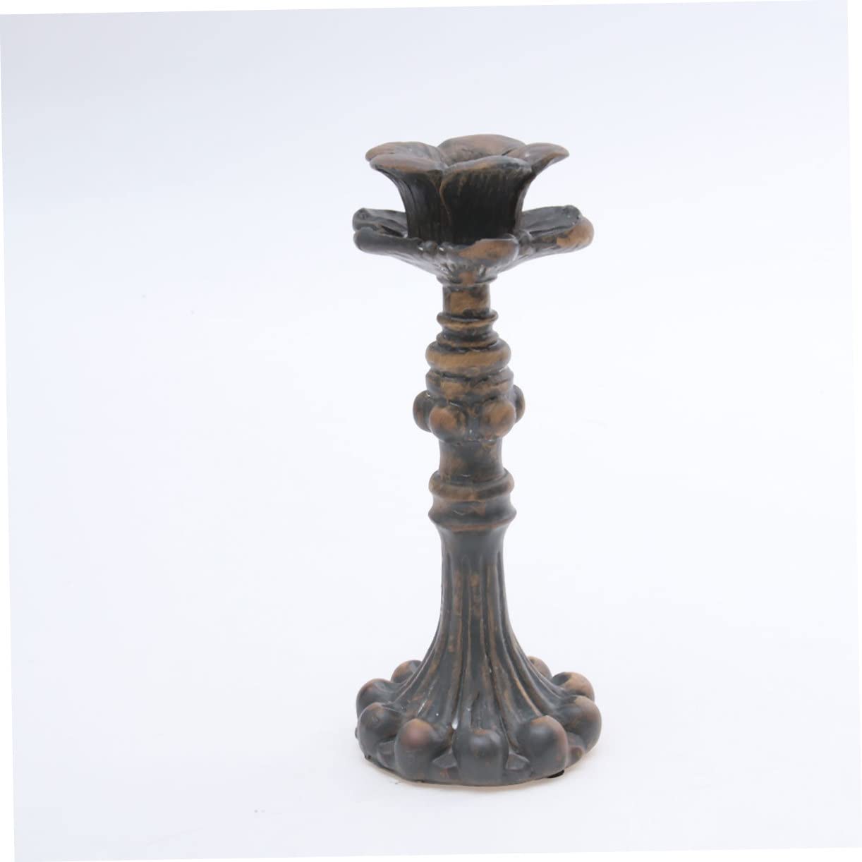 GRIRIW Stable Pedestal French Candlestick Resin Antique Candle Holder Perfect Vintage Sconce for Your Home