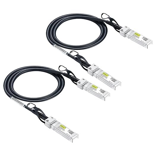 10Gtek 1.25G SFP DAC Twinax Cable - Gigabit Passive Direct Attach Copper Twinax SFP Cable for Cisco SFP-1GBASE-CU0.5M, Ubiquiti UniFi, Fortinet, Netgear, TP-Link and More, 0.5-Meter(1.6ft), 2-Pack