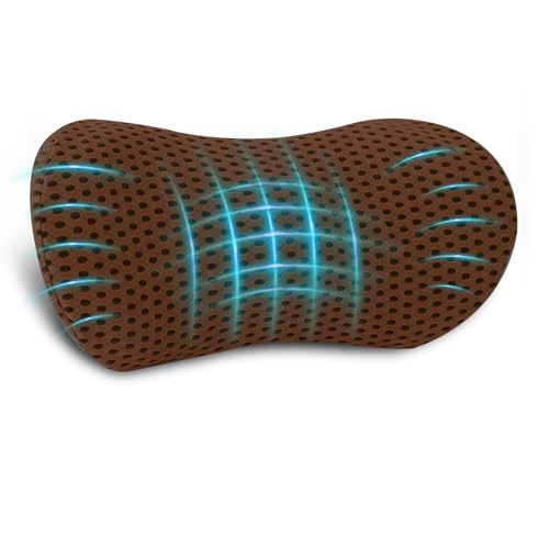 Lumbar Pillow, Memory Foam Lumbar Support Pillow for Office Chair and Car Seat, Ergonomic Streamline Back Pillow for Lower Back Pain Relief, Back Support Pillow for Sitting, Driving, Traveling