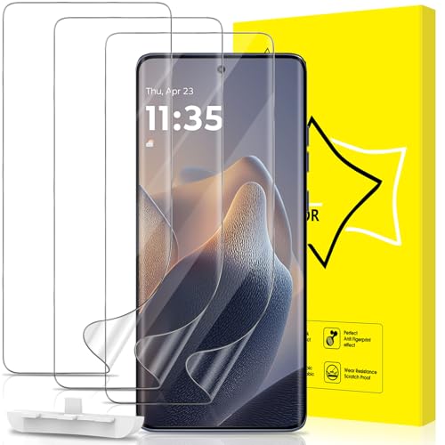 GiiYoon 3 Piezas Protector de Pantalla para Motorola Edge 60 Fusion/Edge 60 [No es de cristal], Película de Hidrogel Flexible de TPU, Curva 3D de Cobertura Completa, Fácil instalación, Sin Burbujas