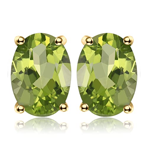 JewelryPalace Natural Green Peridot Stud...