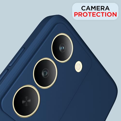 Image of Outlouders Back Cover for Realme 14x 5G | Camera Protection | Durable Soft Matte Silicone Bumper Case (Blue)