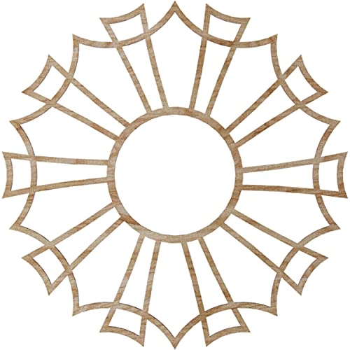 Image of Ekena Millwork 26 inchOD x 9 1 /8 inchID x 3 /8 inchT Augustus Wood Fretwork Pierced Ceiling Medallion, Red Oak