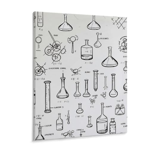 Tableau mural chimie idée cadeau originale en coton lin salon 40x50