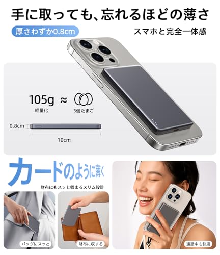 ACEFAST ACEFAST MagSafe モバイルバッテリー M8 ブラック の商品画像 1