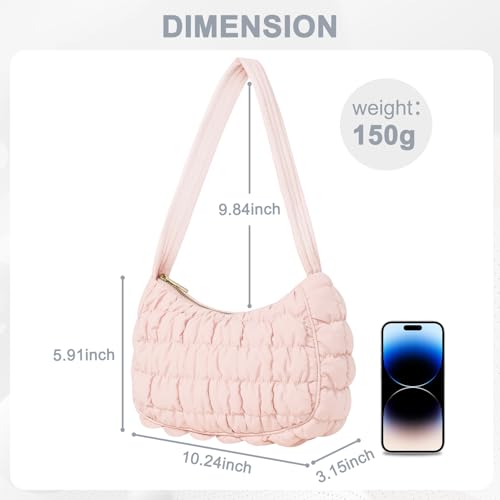 Image of Puffer Tote Bag, Small Tote Purse Lightweight for Everyday Hobo Handbag