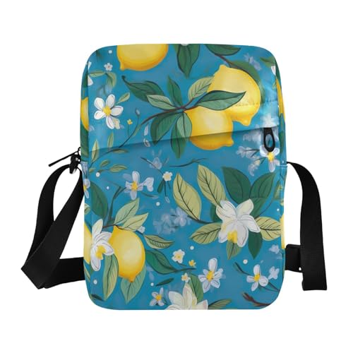 Crossbody Bag Lemon Summer Messenger Bag for Women Men Purse Shoulder Bag Satchel Bag with Adjustable Strap 214A9440