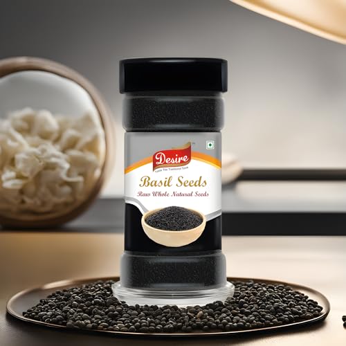 Image of Desire Basil Seeds 250 Gram |Tukmaria Seeds | Sabja Seeds | Seeds for Eating.