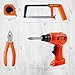 JOYIN 19Pcs Kids Tool Set, Pretend Play Toddler Tool Toys with Construction Worker Hat Costume & Electronic Toy Drill for Boy Girl Halloween Christmas Birthday Gift Dress Up Party