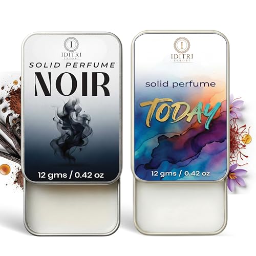 Image of IDITRI EXPORT Solid Perfume |Today&Noir Alcohol Free Wax Perfume Balm, Long Lasting | Pocket Tin 12g, Pack Of 2| Non Greasy Smooth Glide, Travel Friendly Men And Women Gifts He Or Her