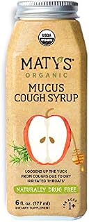 Maty's Organic Mucus Cough Syrup, 6 Fluid Ounce, Organic Cough Remedy, Soothes Throats