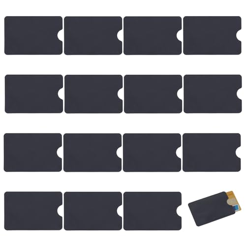 15 Stück EC Karten Schutzhülle, RFID Blocker Kartenhülle, Kartenschutzhülle für EC Karte, für Kreditkarte, Personalausweis, Bank Karte 9.1x6.2cm Schwarz