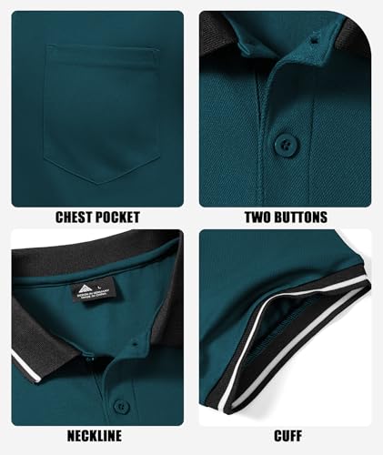 ZITY 6 Pack Men Polo Shirts Short Sleeve with Pocket Wicking Shirts for Men Casual Collared T-Shirts 8.3 Per Piece4