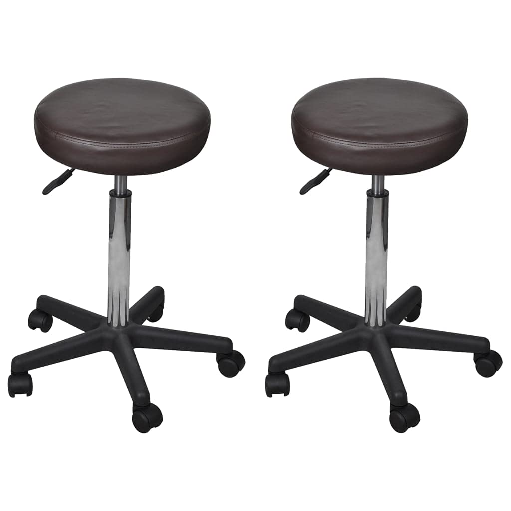 Homgoday Tabourets de bureau 2 pièces marron 35,5 x 84 cm en simili cuir, chaises d'extérieur, chaises de salle à manger pour jardin, ameublement de chaises de jardin, mobilier d'extérieur, terrasse