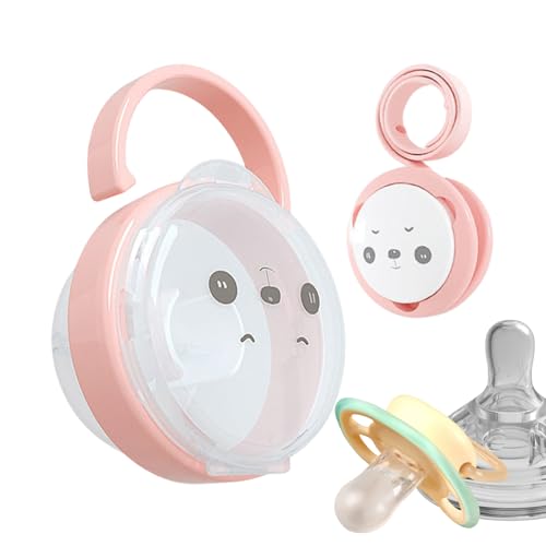 Sujetachupetes,Cadena para Chupetes con Estampado de Panda y Estuche - con Funda Antipolvo, Accesorios Portátiles para Bebés Niños y Niñas en Viajes y Exteriores