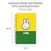 Studio Oh! Classic Miffy Medium Spiral Notebook with Stickers & Chenille Patch, 160 Lined Pages, Office & School Supplies, Hardcover Wire-O Bound Notebook, Acid Free Recyclable Paper, 8.75