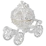 Alipis Carrozza Zucca Decorativa in Metallo con Dettagli Corona Scatola Porta Gioielli Elegante per Casa e Ufficio Stile Vintage e Artigianale