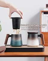 ZENS Teetasse mit Deckel und Sieb, 430ml Losen Teebecher mit Sieb,Blau – Ansicht 3