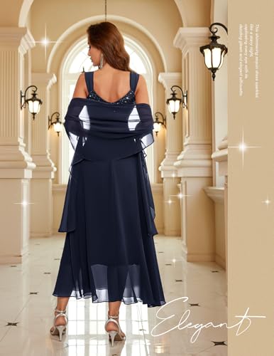 Image of BeryLove Summer Formal Wedding Guest Prom Dresses Sequin Cocktail Evening Lace Elegant Mother of The Bride Dress