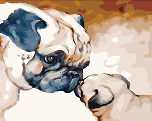 Peinture diamant 5D chien mère et chiot | Tableau strass cristal plein de tendresse