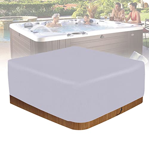 Pokrowiec na wannę z hydromasażem, wodoodporny, kwadratowy, duży, nadmuchiwany pokrowiec na basen spa, tkanina Oxford 420D, odporna na promieniowanie UV, pełna ochrona, zawiera torbę do przechowywania