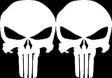 Licht / UV beständig, 2X Punisher Handy Aufkleber, Sticker, Vinyl, Product (7x5cm) !!!+ Farbwahl (weiß)