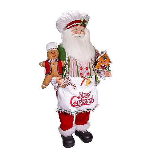 Kurt S. Adler 40-Inch Christmas Chef Santa with Gingerbread