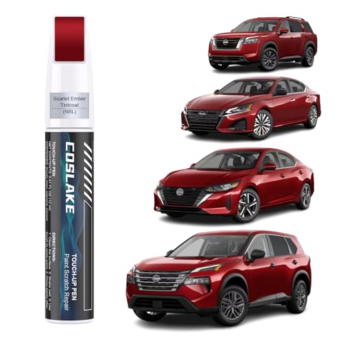 COSLAKE Car Touch Up Paint(Scarlet Ember Tintcoat(NBL)) for Nissan, Car Paint Scratch Repair Kit, Quick & Easy Solution to Repair, 2 in 1 Scratch Remover Pen with 2PCS Disposable Micro Applicators